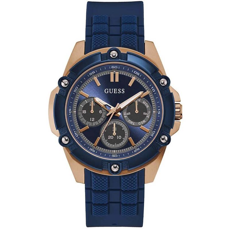 Reloj Guess Legacy W1049G2 Multifuncional para Hombre Correa de Silicona  Azul Oro Rosado | Oechsle