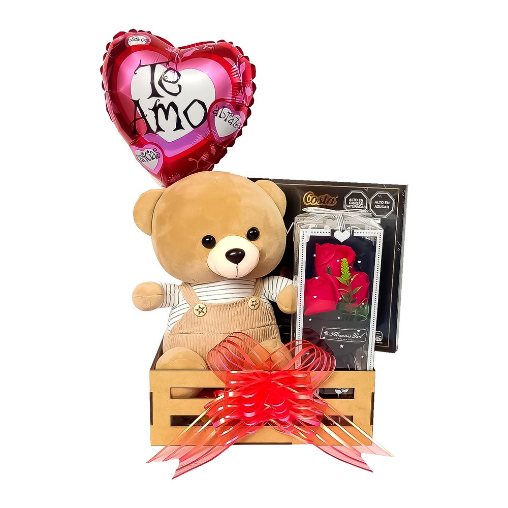 Oso De Peluche Con Rosas Y Chocolate Osito Envio De Peluches A