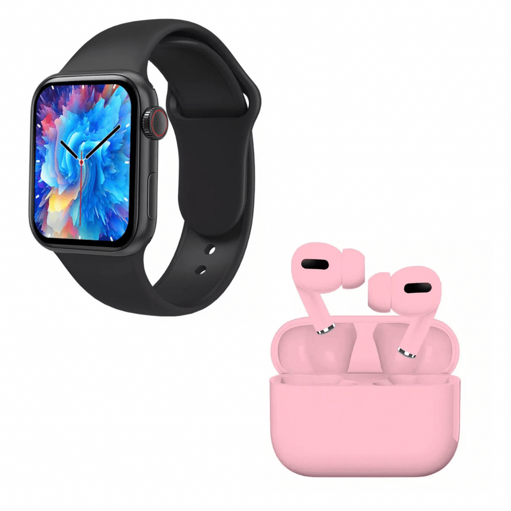 Pack Smartwatch N78 Serie 7 Negro y Audífonos Tws I13 Pro Rosado | Oechsle  - Oechsle