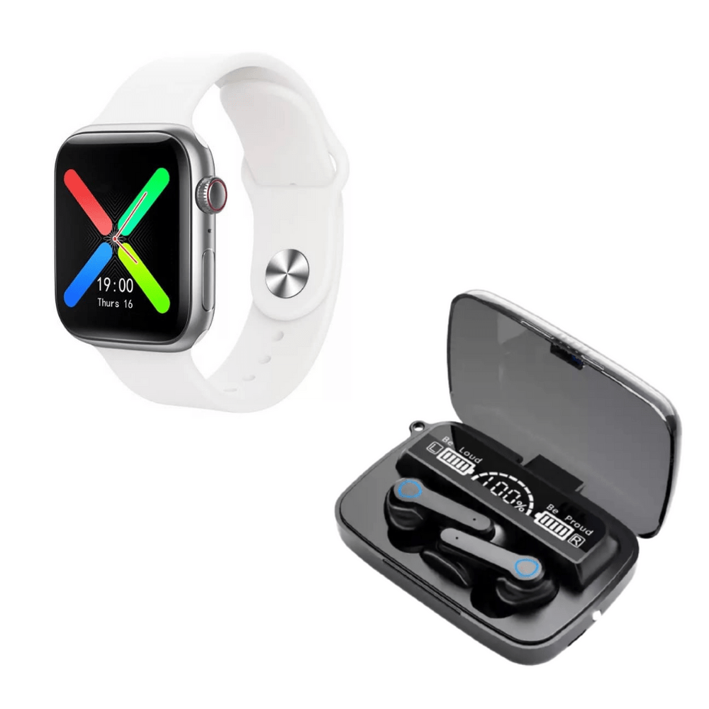 Pack Smartwatch T500 Plus Blanco y Audífonos Power Bank M19 Acuático |  Oechsle - Oechsle