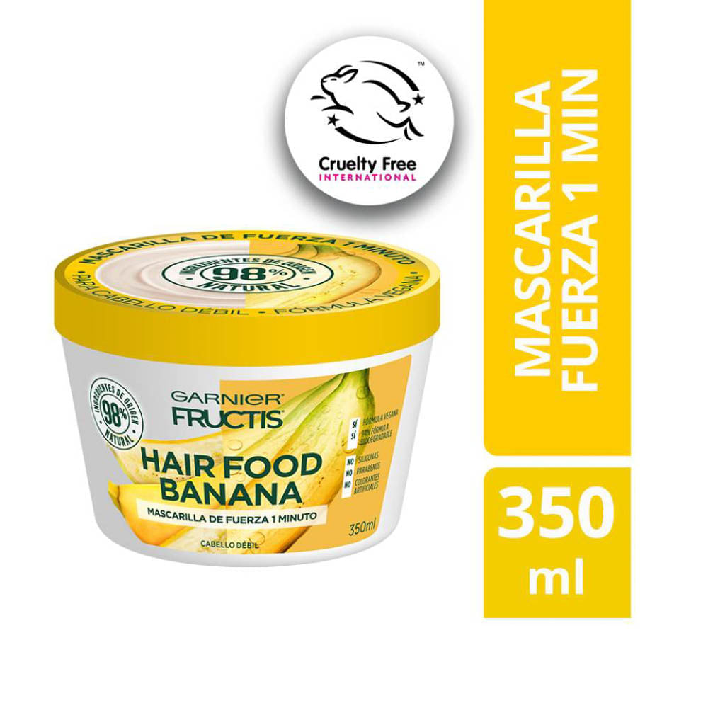 Mascarilla para Cabello Fructis Fortificante Hair Food de Plátano - Pote 350 ML Oechsle Oechsle