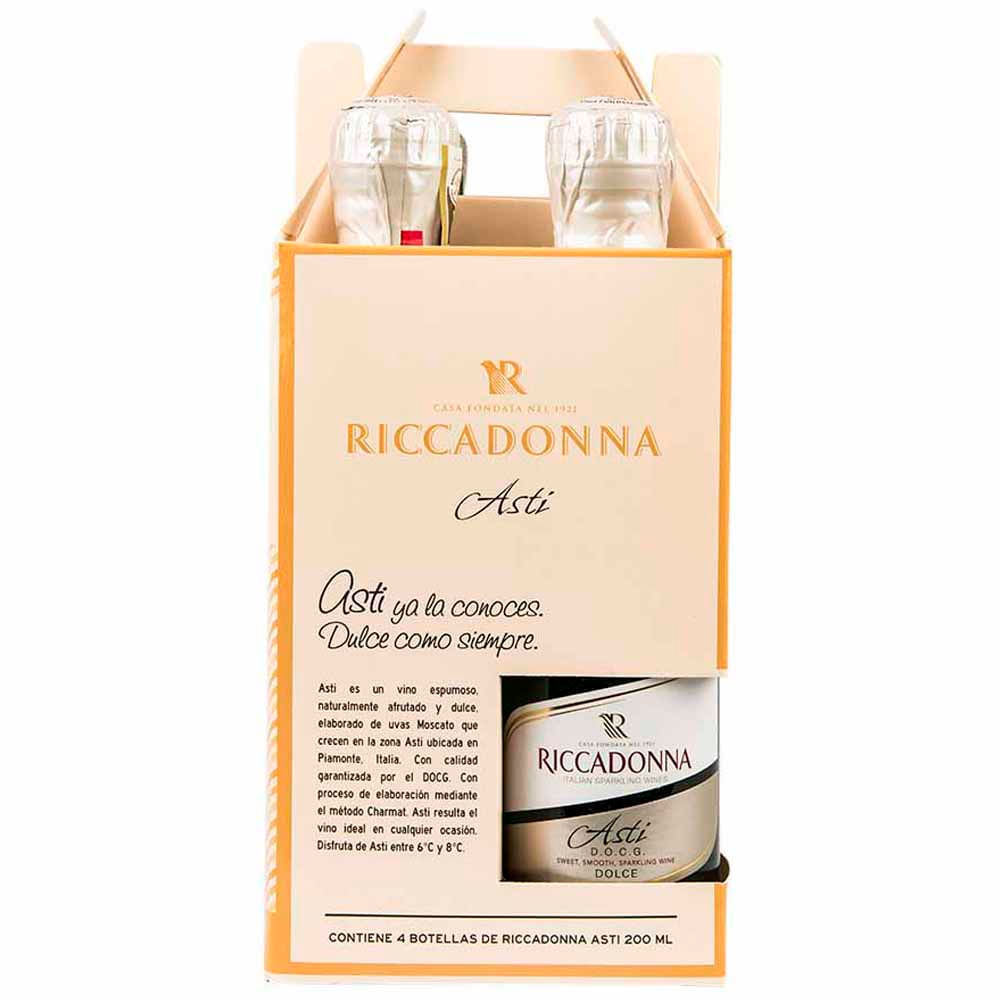 Espumante RICCADONNA Asti Botella 200ml Paquete 4un