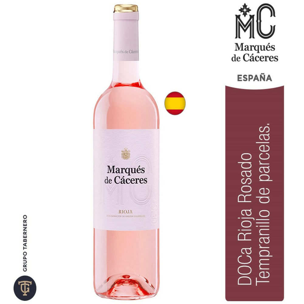 Vino Rosé MARQUÉS DE CÁCERES Rioja Rosé Botella 750ml