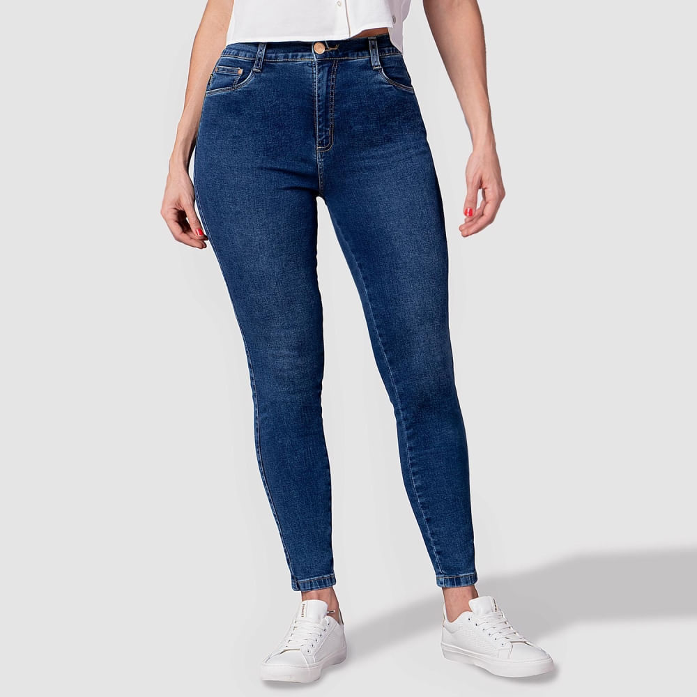 Pantalon Clasico Denim Stretch Pionier Denise Pitillo Power Blue