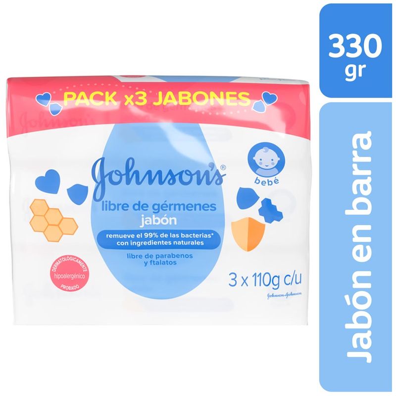 Jabón para Bebé JOHNSON'S Aloe y Vitamina E Paquete 3un