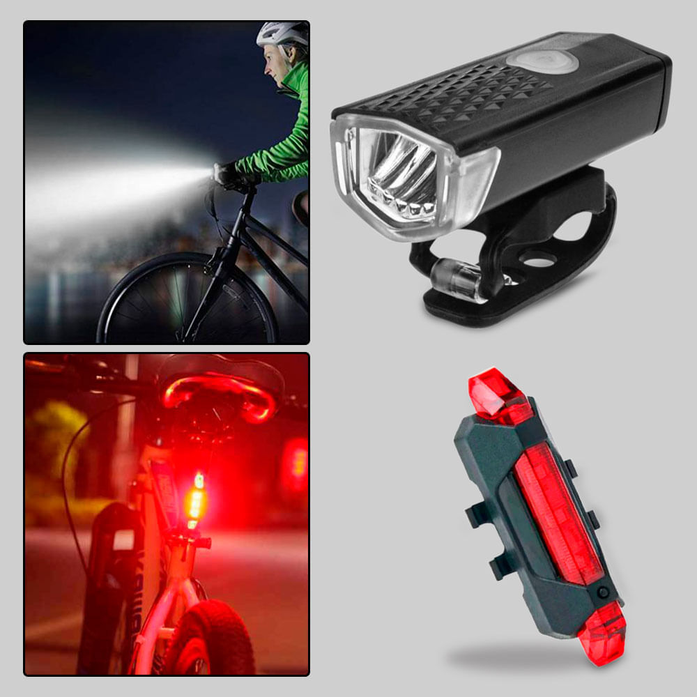 Luz delantera para bicicleta led luces recargable soporte y carga celular  Mejor