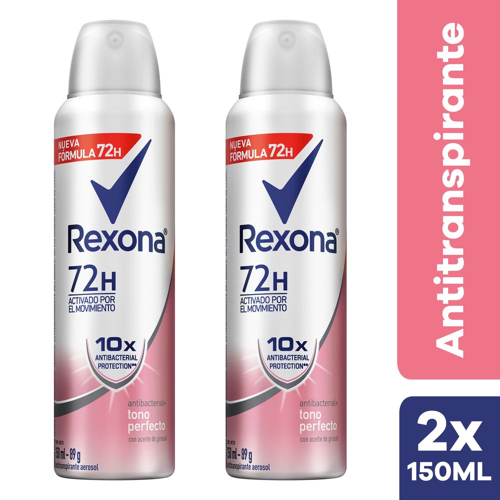 Desodorantes REXONA Mujer Tono Perfecto Frasco 150ml Paquete 2un - Oechsle