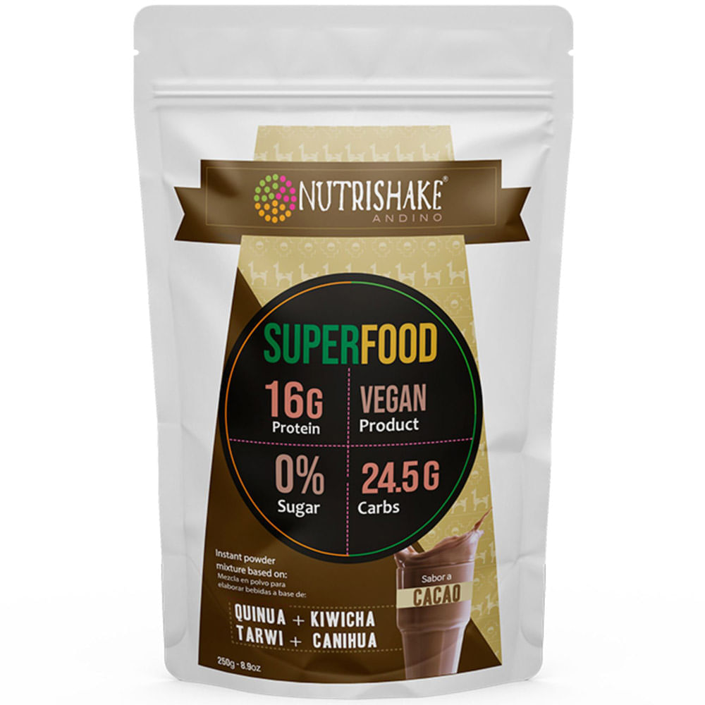 Suplemento Nutricional SUPERFOOD Cacao +NUTRI Co Bolsa 250g