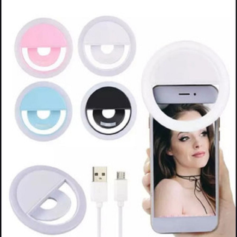 Aro Anillo de Luz Flash Led Ring Light Celulares Selfie Smartphone Blanco