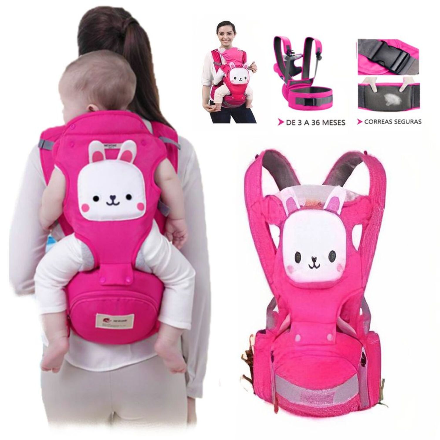 Canguro para Bebes 3 en 1 Rosado | Oechsle - Oechsle