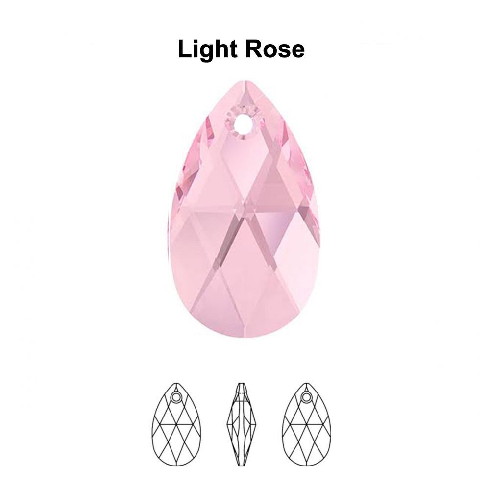 Collar de Plata Sifrah Shop Dije Cristal Swarovski Pear Crystal Light Rose