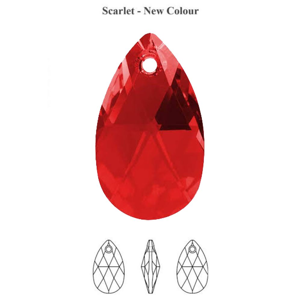 Collar de Plata Sifrah Shop Dije Cristal Swarovski Pear Crystal Scarlet