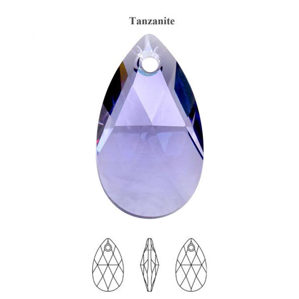 Collar de Plata Sifrah Shop Dije Cristal Swarovski Pear Crystal Tanzanite