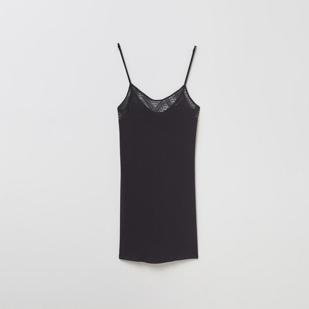 Pijama Sfera Mujer Camison Liso Puntilla Negro | Oechsle.pe - Oechsle