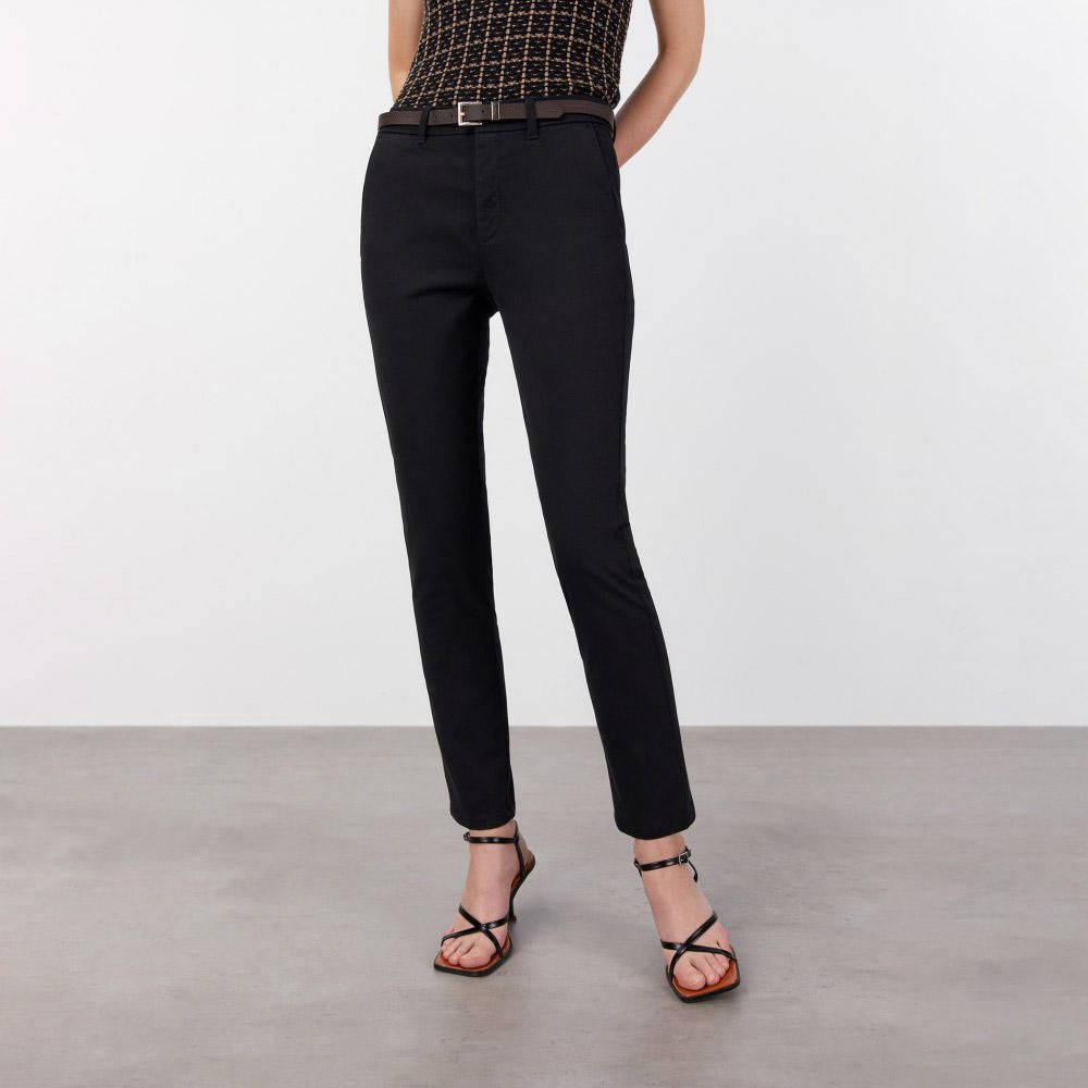 Pantalon Sfera Mujer Chino Cinturón Black | Oechsle.pe - Oechsle