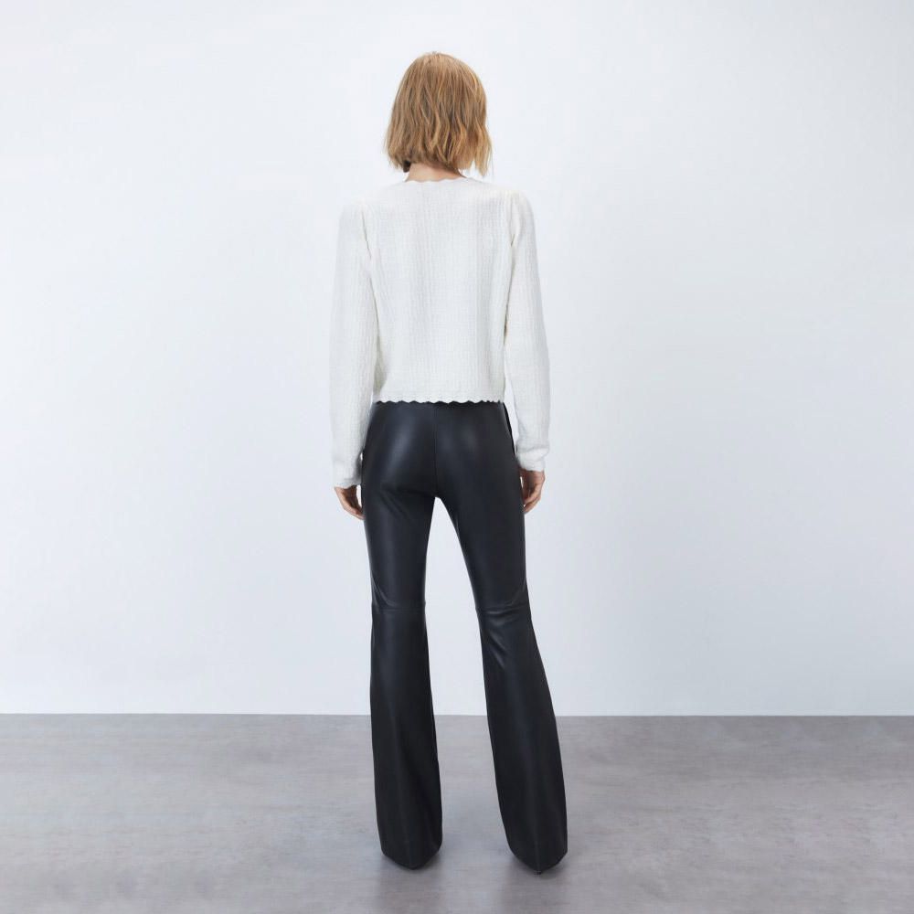 Pantalon Sfera Mujer Campana Polipiel Negro | Oechsle.pe - Oechsle