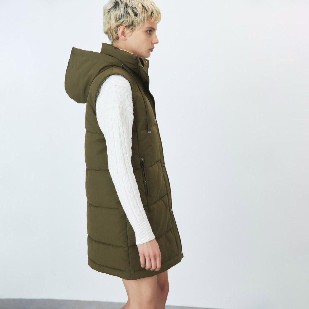 Chaleco Sfera Mujer Acolchado Largo Kaki | Oechsle.pe - Oechsle