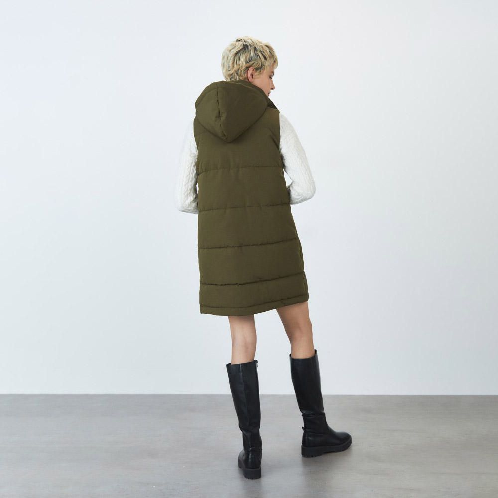 Chaleco Sfera Mujer Acolchado Largo Kaki | Oechsle.pe - Oechsle