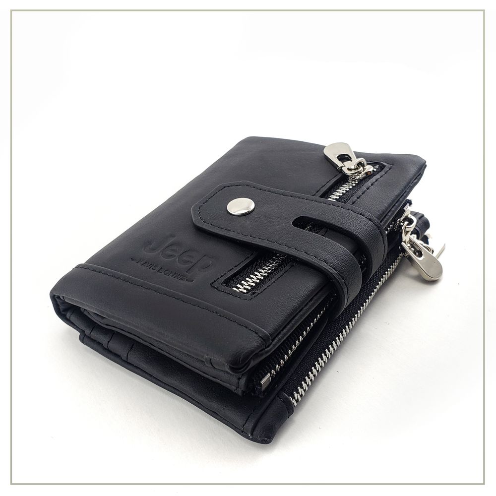 Billetera Jeep de cuero genuino y cadena