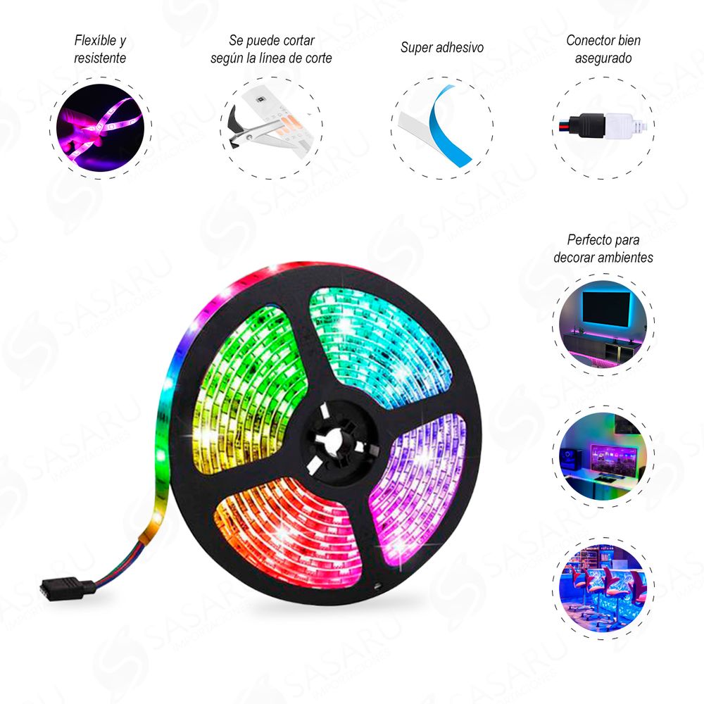 Cinta LED con Luces RGB x 5 metros