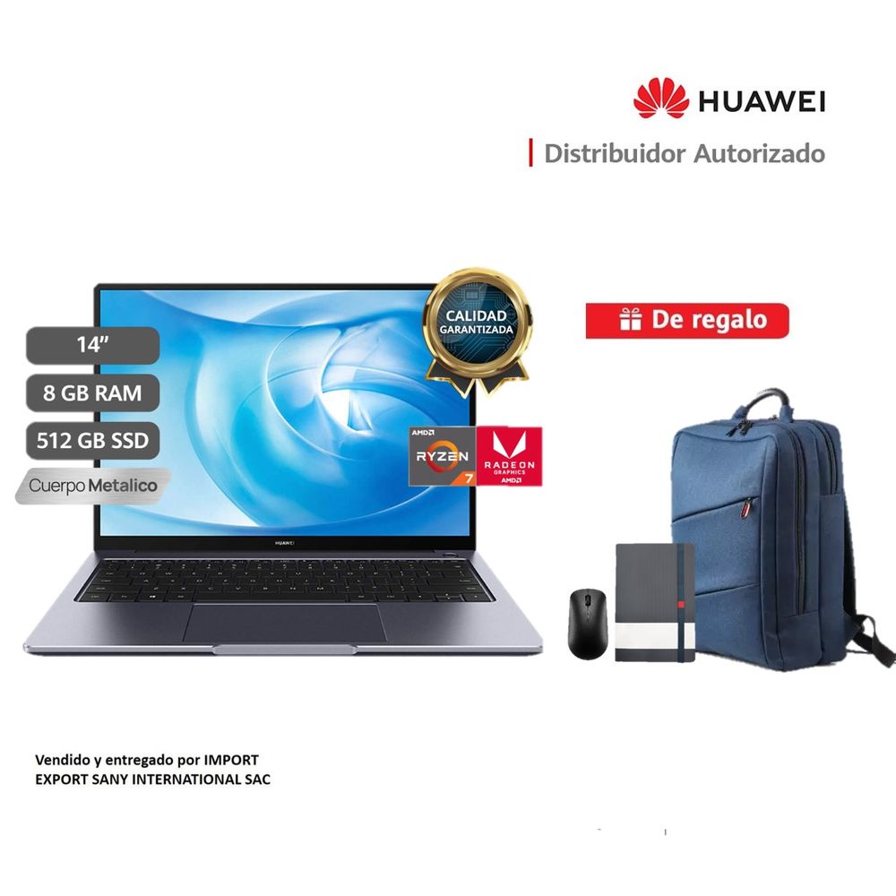 Laptop Huawei Matebook 14 2021 AMD Ryzen 7 + Regalos | Oechsle - Oechsle