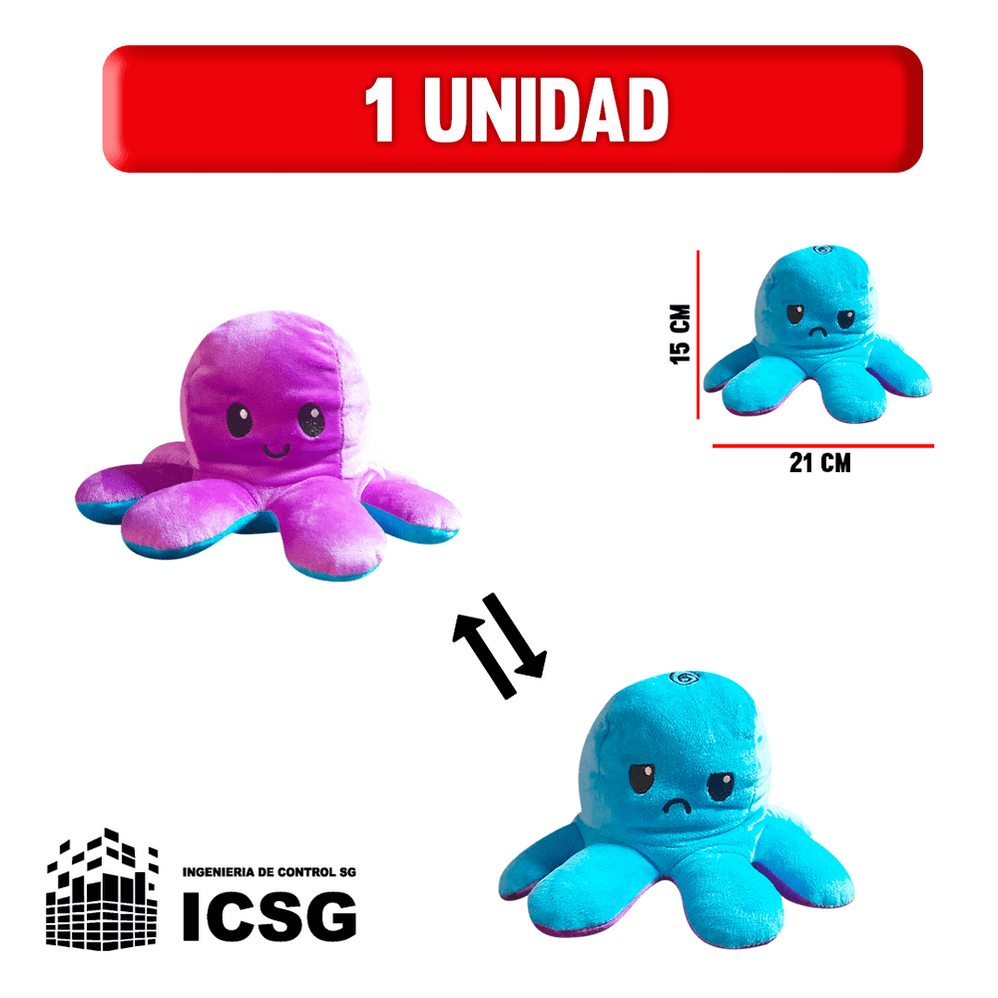 Peluche Pulpo Pulpos Reversibles Con Lentejuelas Pulpito