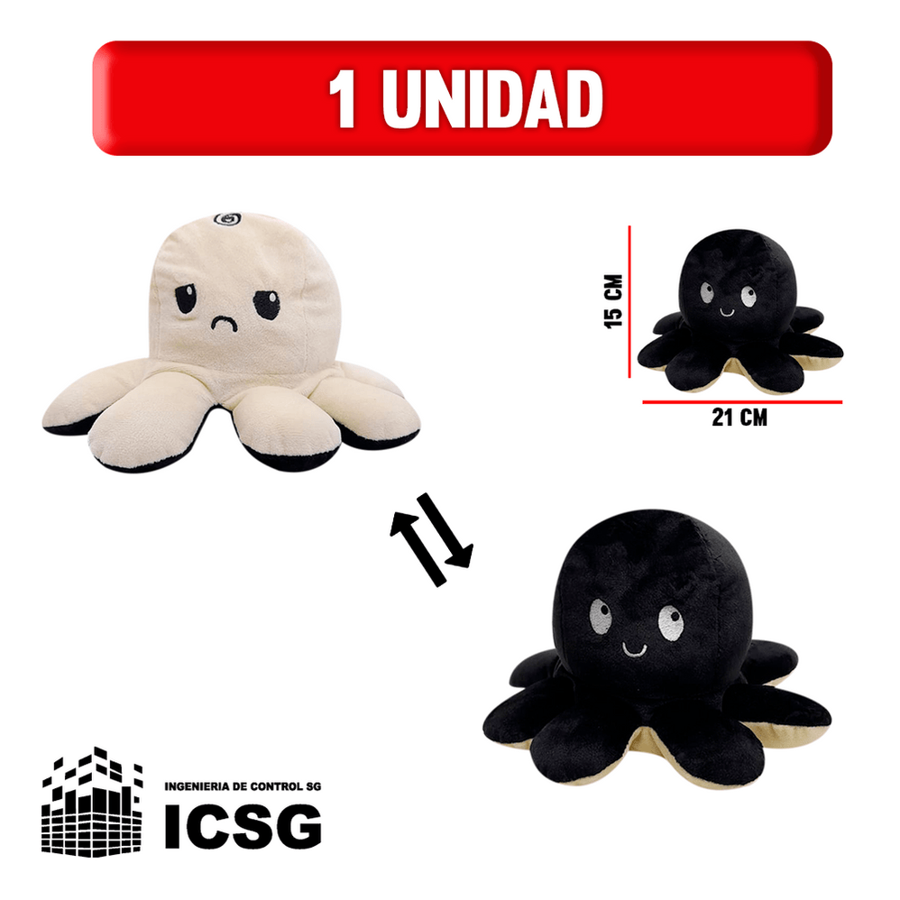 Peluche Pulpo Pulpo Reversible Con Luz Led Octopus Plush