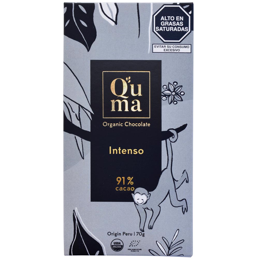 Chocolate Intenso QUMA 91% Cacao Caja 70g