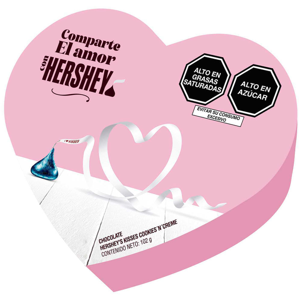 Chocolate HERSHEY'S Corazón Rosado Caja 102g