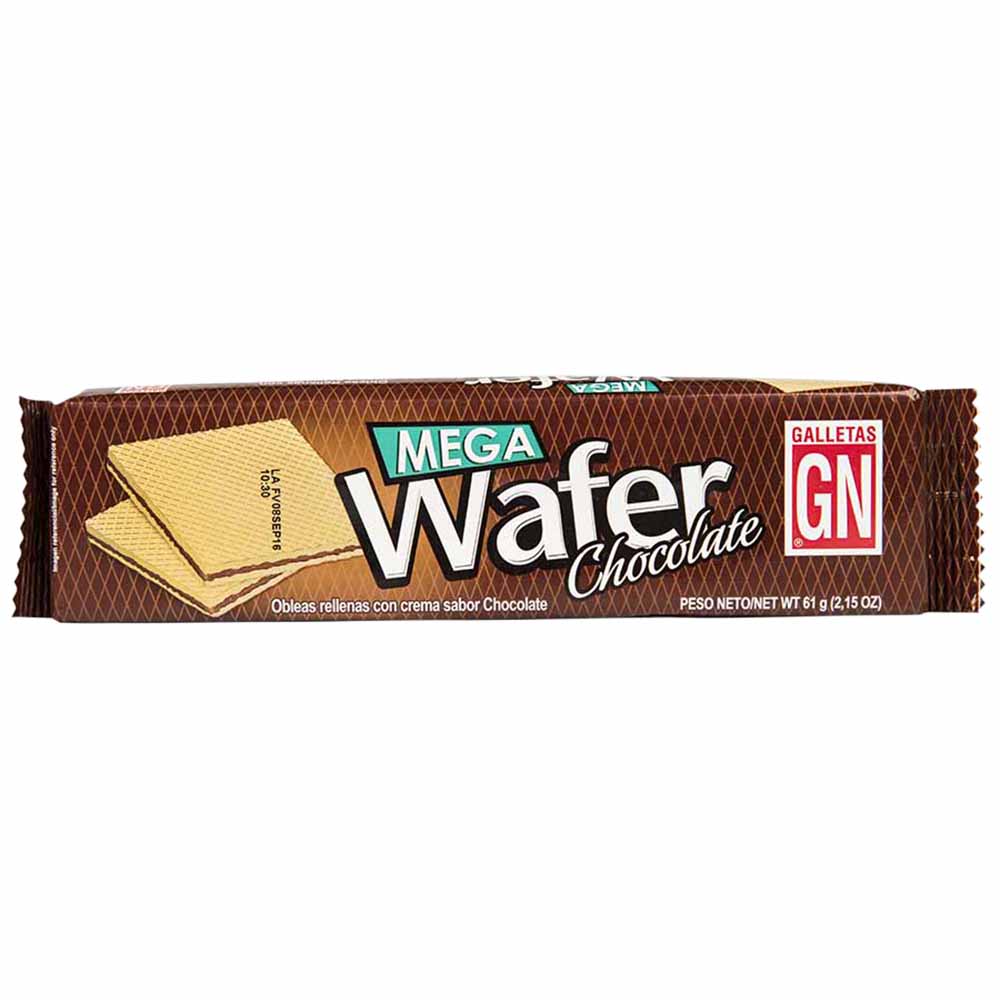 Mega Wafer GN relleno con Crema sabor a Chocolate Paquete 61g