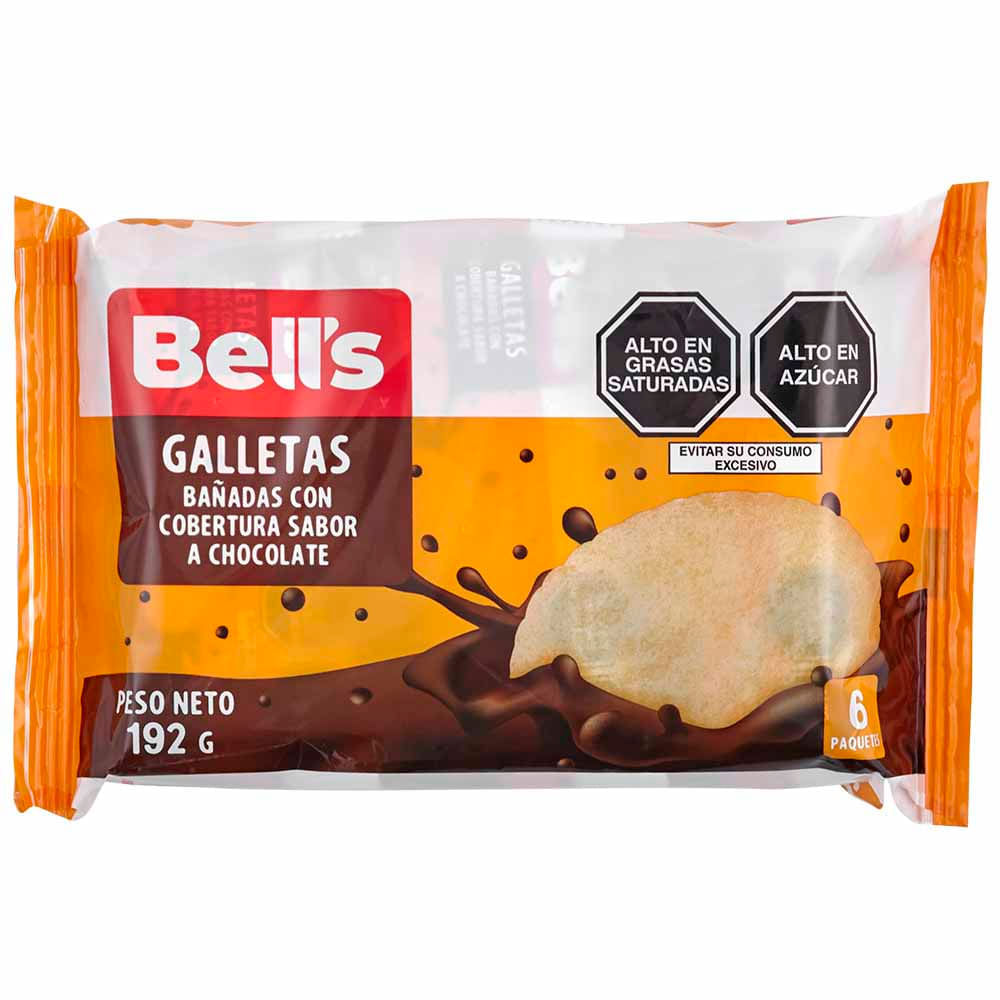 Galletas Vainilla BELL'S bañadas con Chocolate Paquete 6un