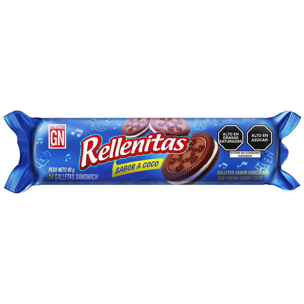 Galletas RELLENITAS de Coco Paquete 90g