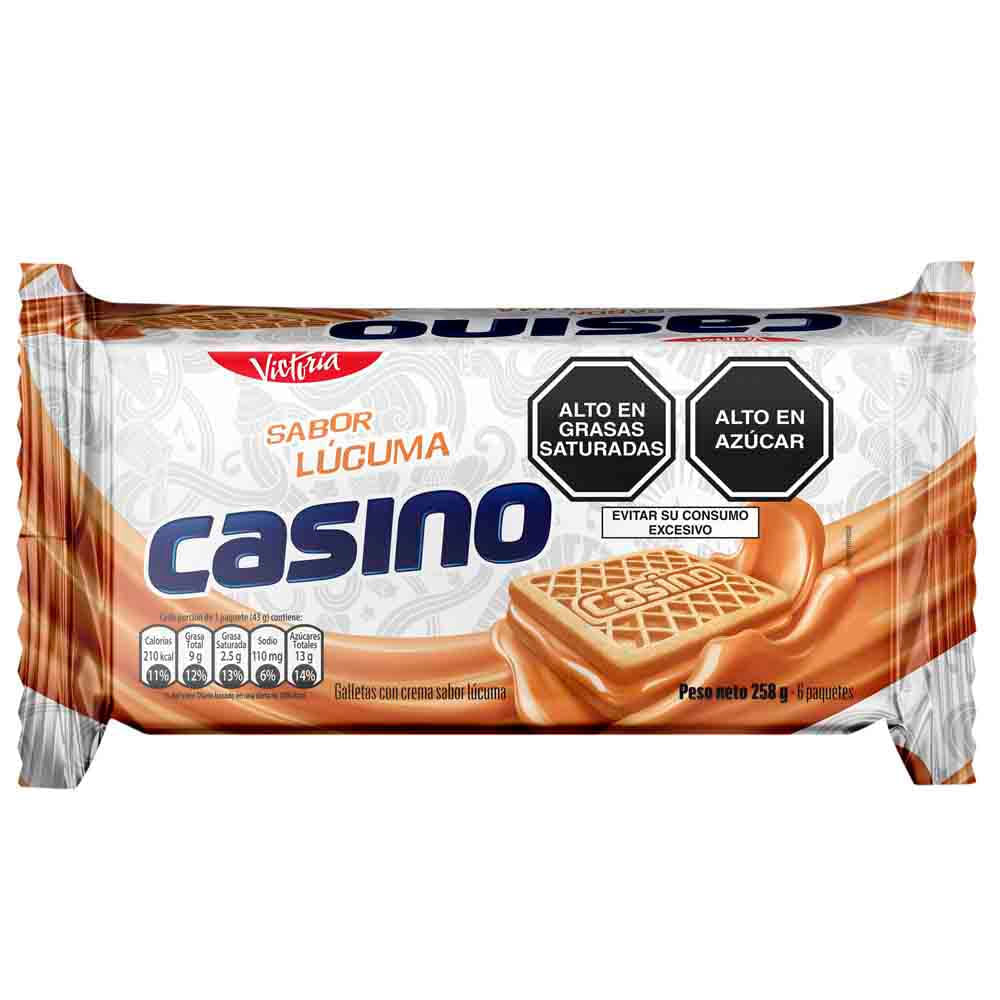 Galleta CASINO Sabor Lúcuma Bolsa 43g Paquete 6un