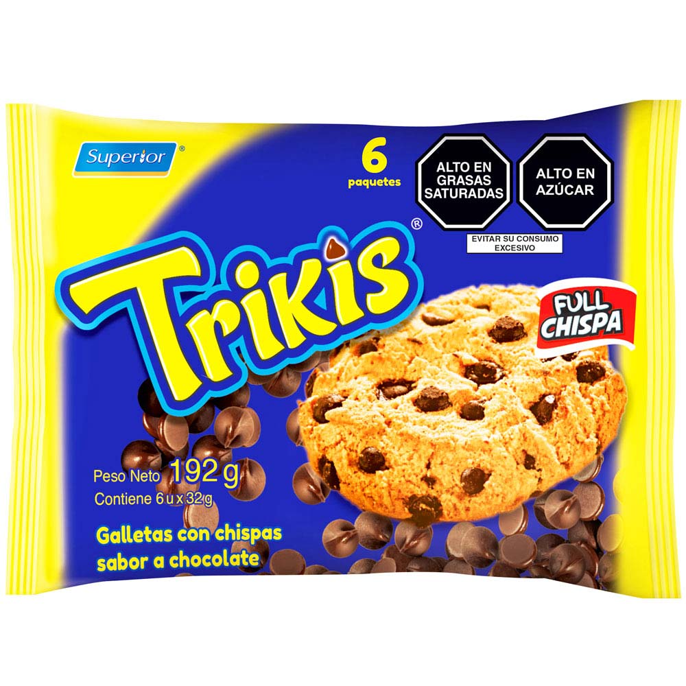 Galletas con Chispas de Chocolate TRIKIS Paquete 6un