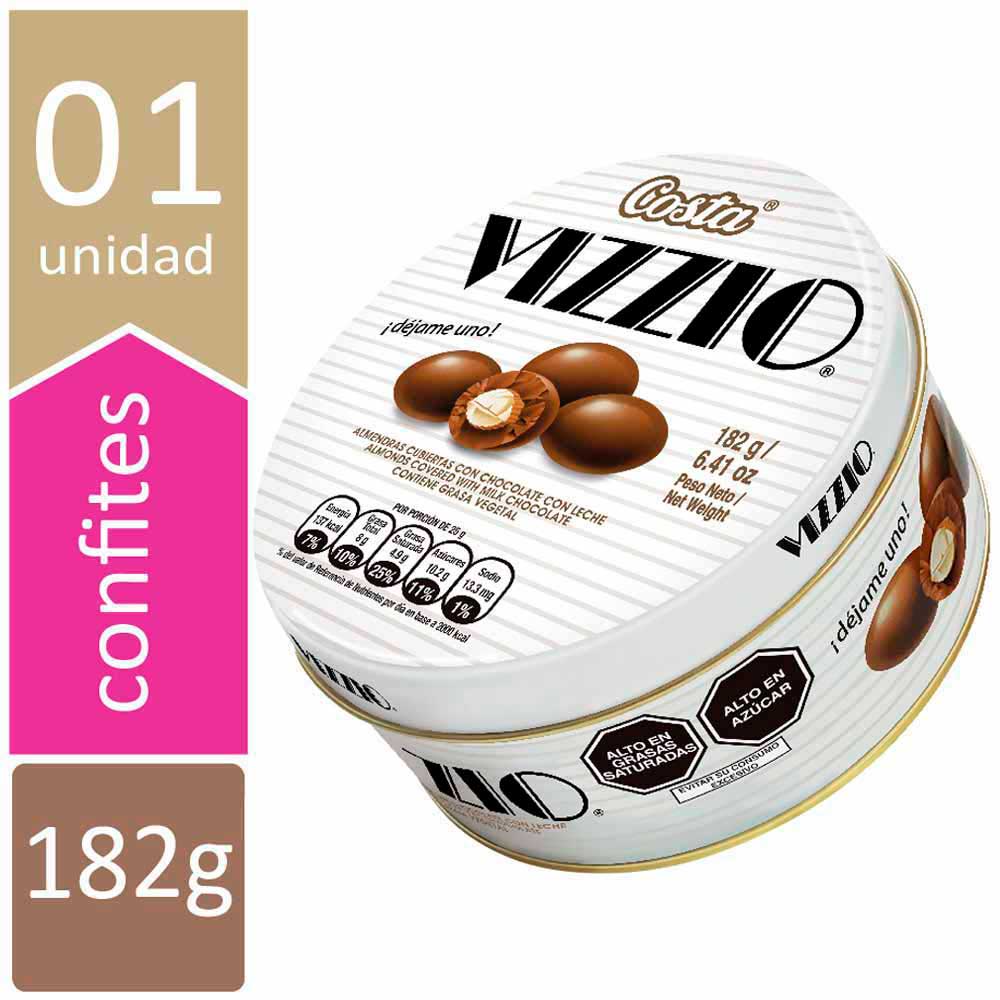 Almendras cubiertas de Chocolate con Leche COSTA Vizzio Lata 182g