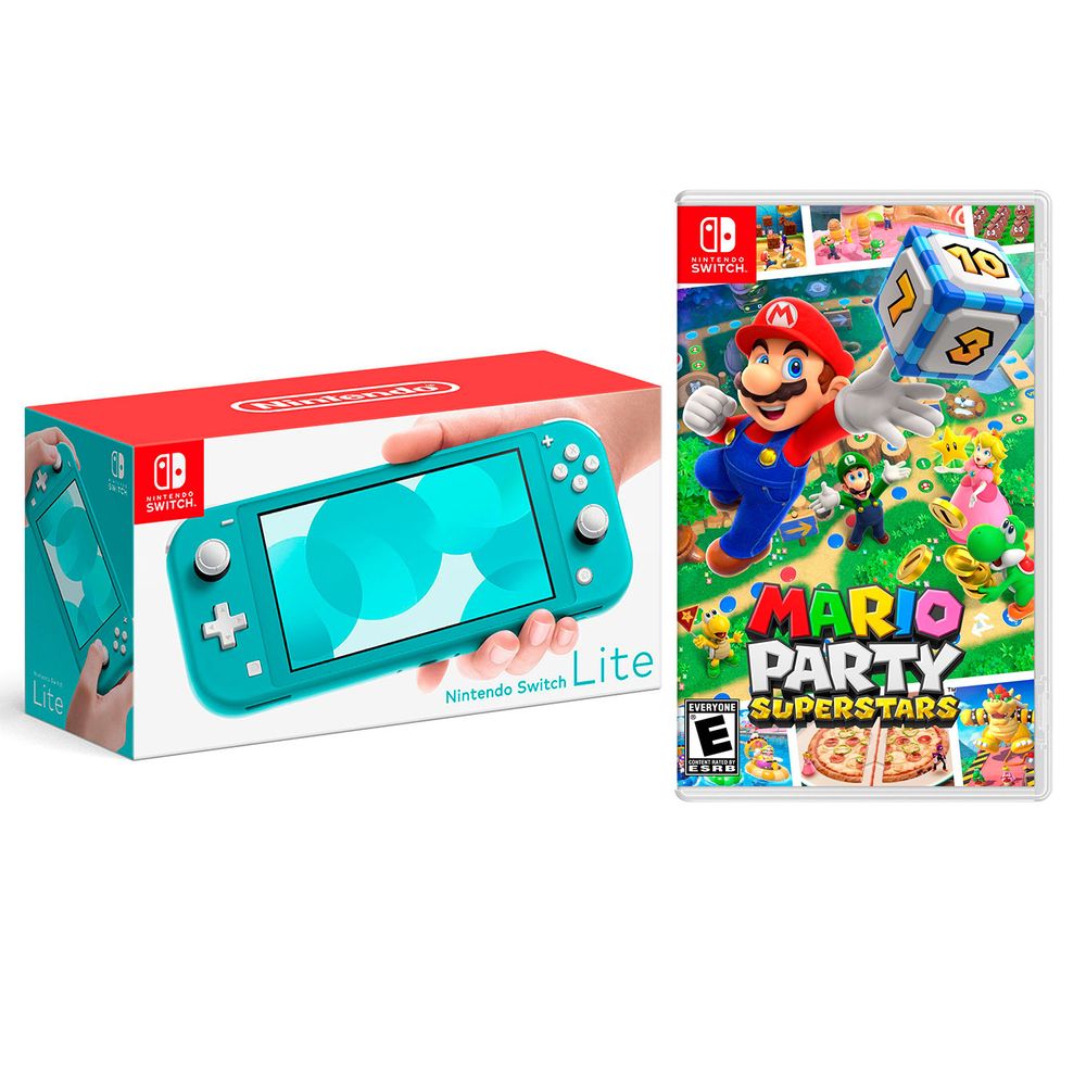 Consola Nintendo Switch Lite Turquesa + Mario Party Superstar