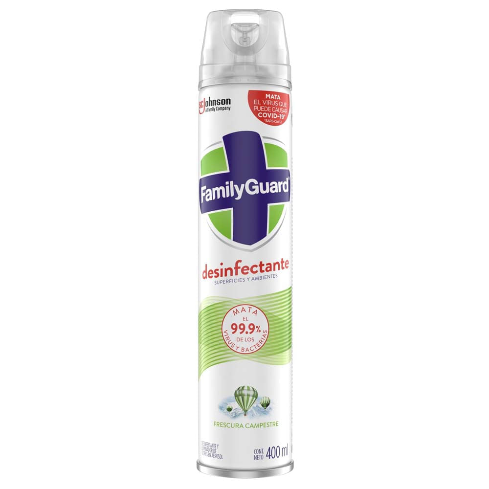 Desinfectante en Aerosol FAMILYGUARD Frescura Campestre Frasco 400ml