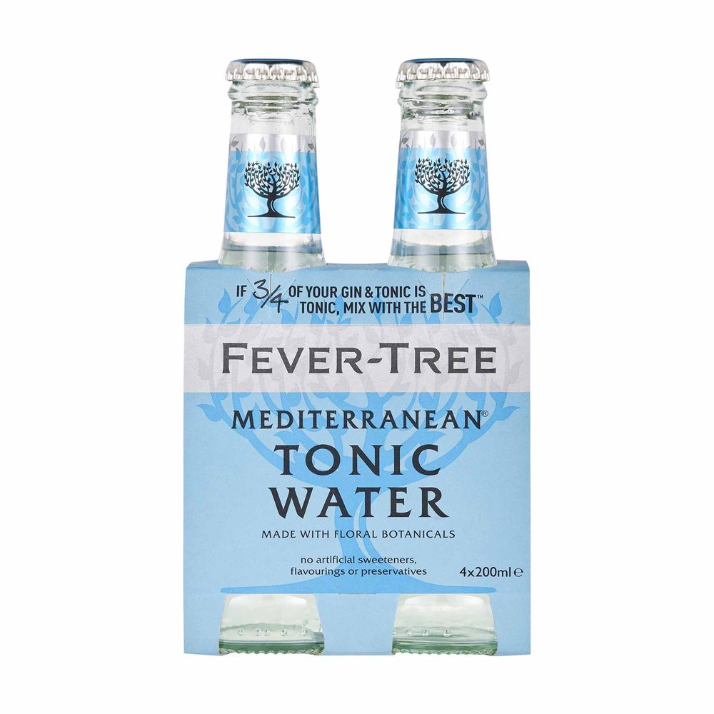 Agua Tónica FEVER TREE Mediterraean Botella 200ml Paquete 4un