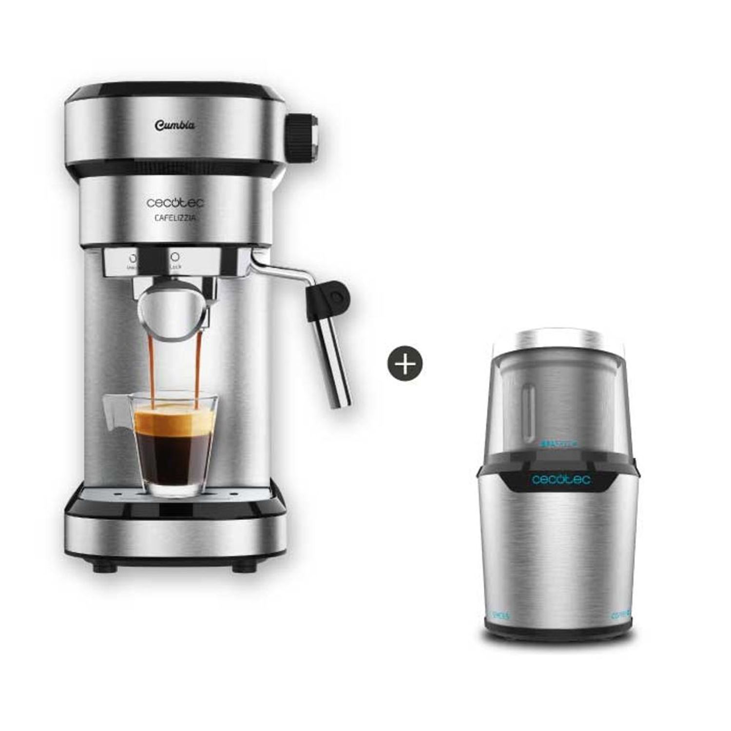Pack Cecotec Cafetera Espresso Cafelizzia 790 Steel + Molinillo Cecomill |  Oechsle - Oechsle