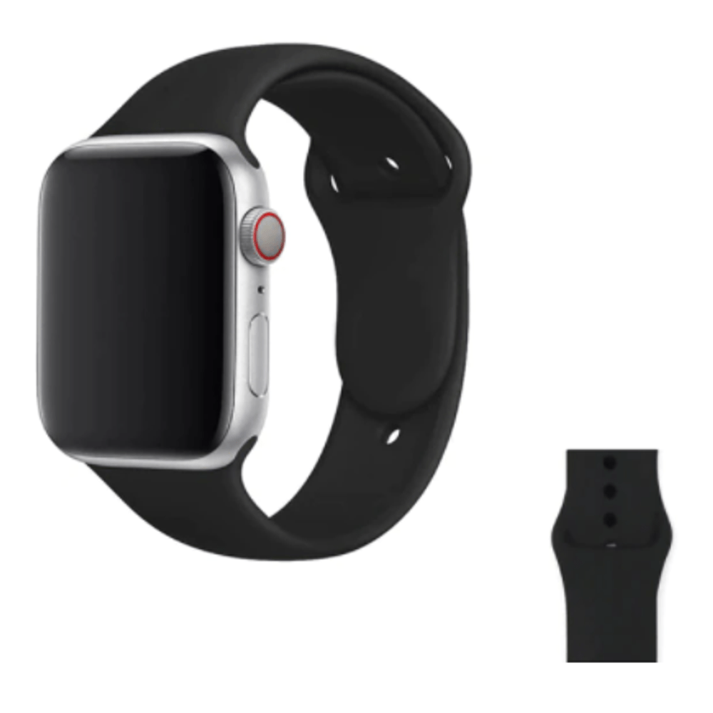 Correa de Silicona Negro para Applewatch 42/44/45 Mm