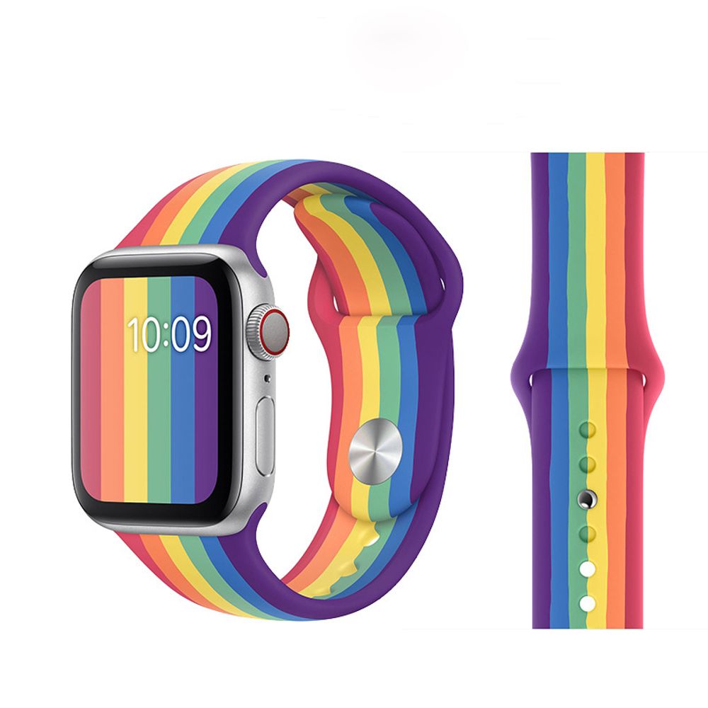 Correa de Silicona Pride Arcoiris para Applewatch 42/44/45 Mm