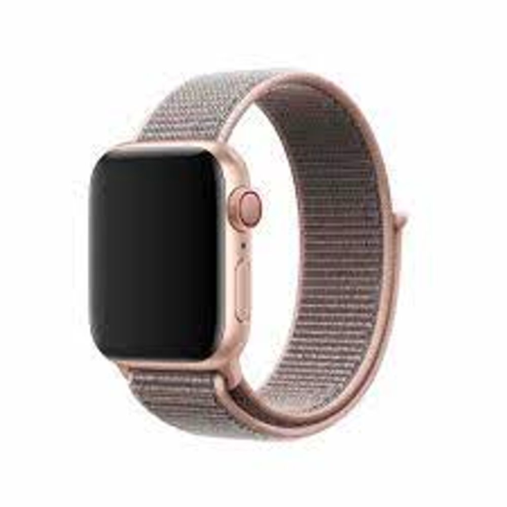Correa de Nylon Con Pega Pega Color Rosado para Applewatch 42/44/45 Mm