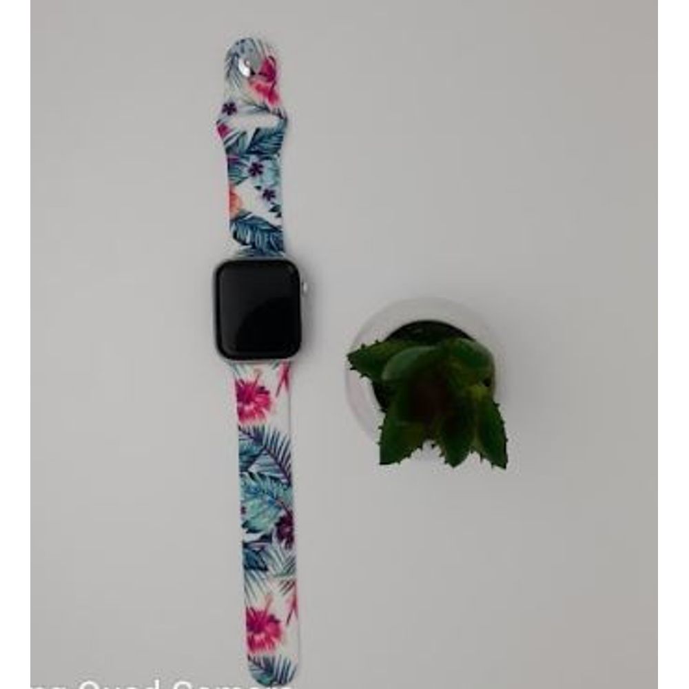 Correa de Silicona Jungla Y Helechos para Applewatch 42/44/45 Mm