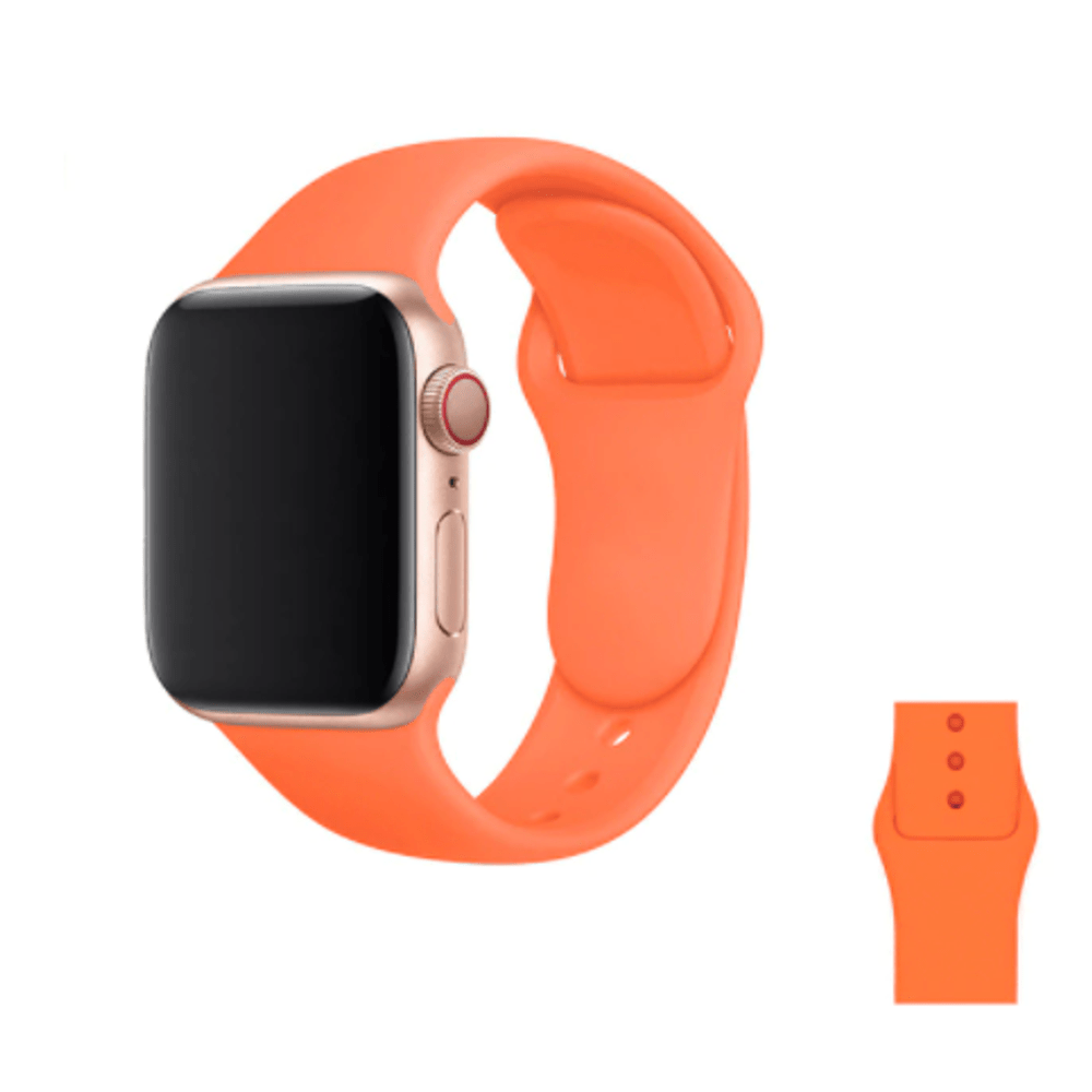 Correa de Silicona Naranja para Applewatch 42/44/45 Mm