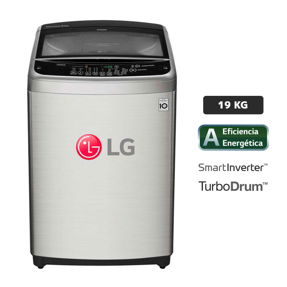Lavadora LG Carga Superior 19Kg WT19DV6 Plateado - Oechsle