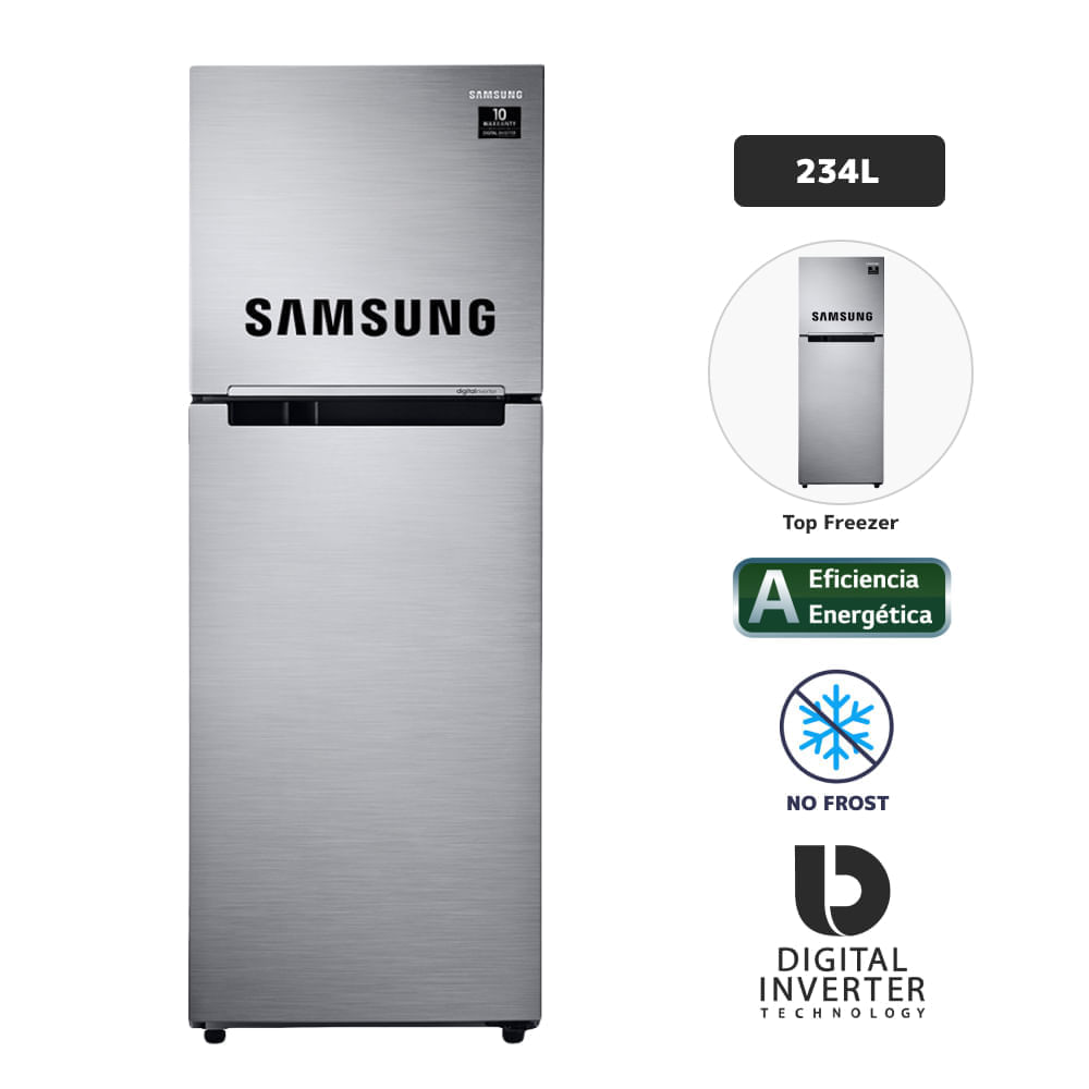 Refrigeradora Samsung All Around Cooling 234Lt Plata RT22FARADS8