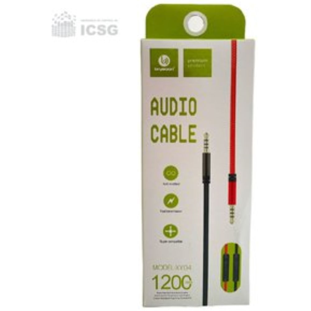Cable Audio Aux Con Micrófono Y Control De Volumen Xy04 Rojo
