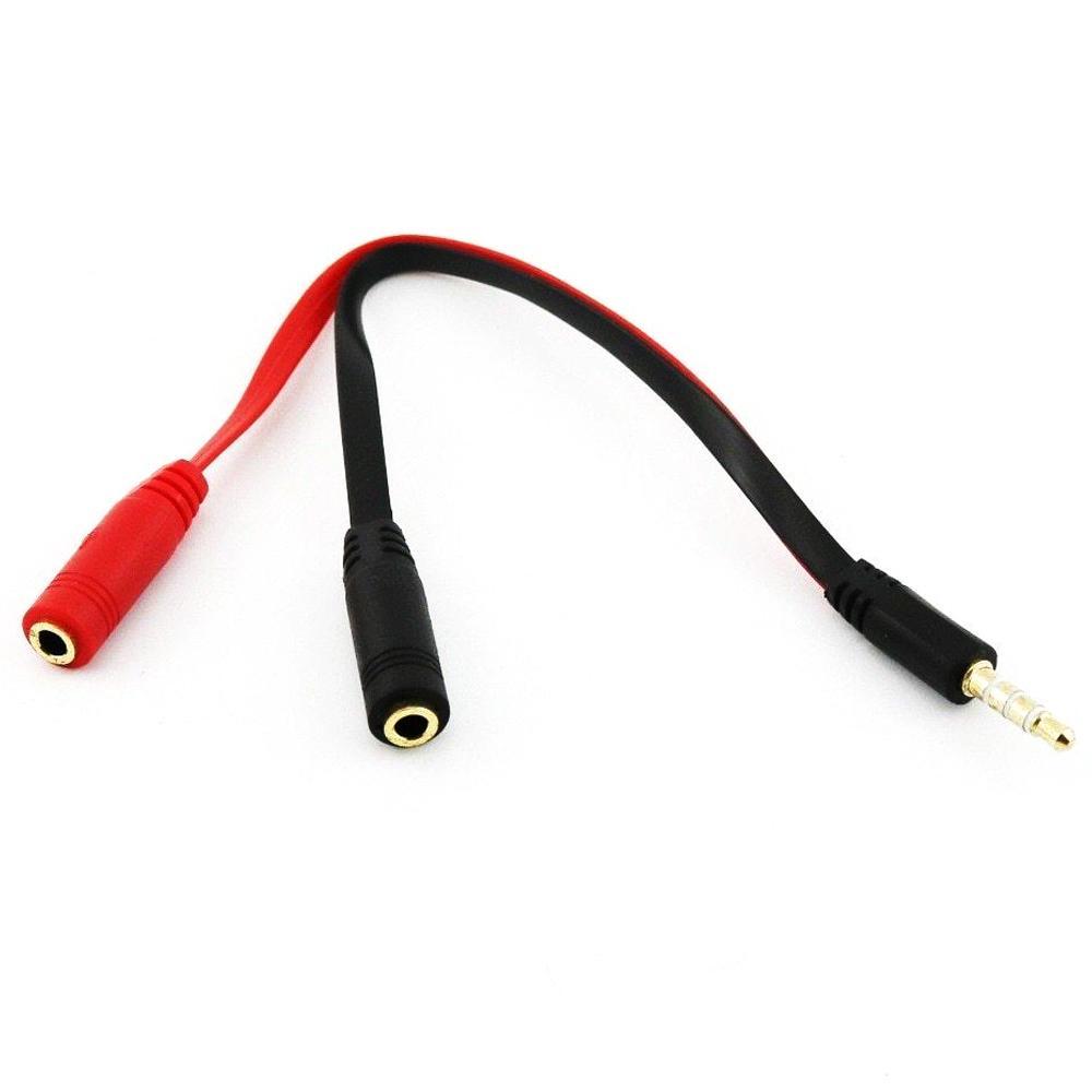 Cable de 2 Jack 3.5 Mm Estéreo Audio Micro a Plug 3.5mm Trrs