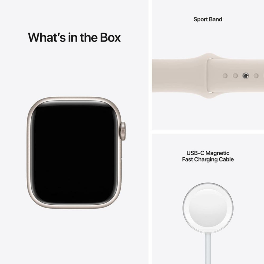 Apple Watch S7 45mm Starlight Aluminum Case with Starlight Sport Band |  Oechsle.pe - Oechsle