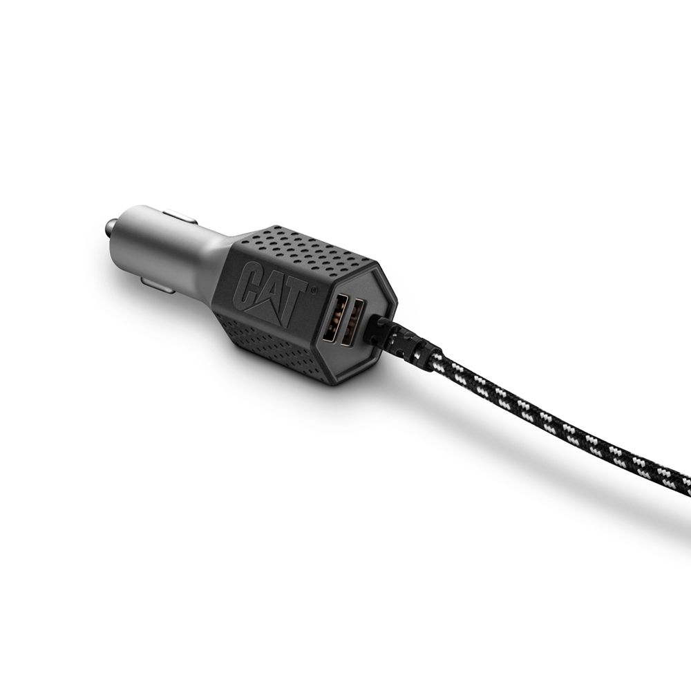 Cargador De Auto CAT Resistente Con Cable USB-Lightning 4.8 a 2 Puerto
